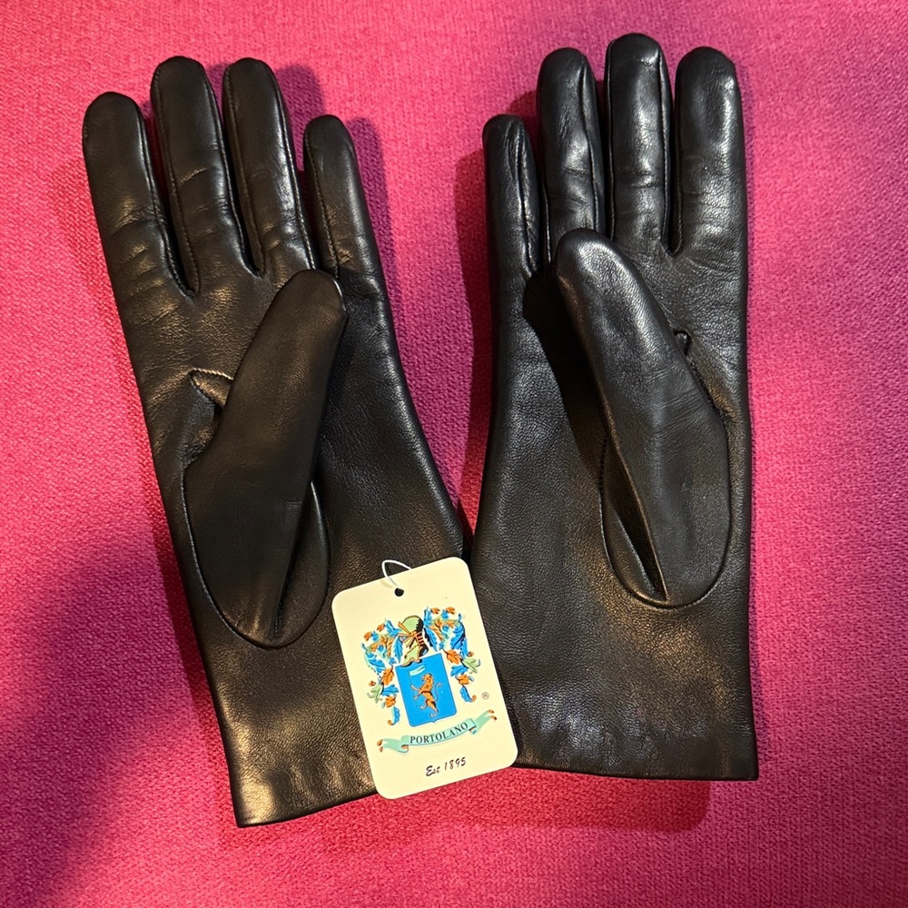 Portolano Black Leather Gloves